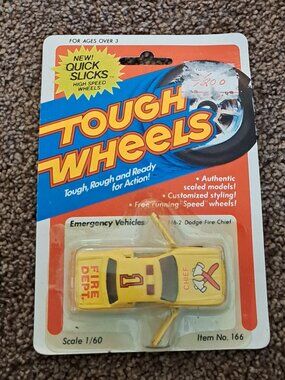 NWT 1981 Vntg Kidco Tough Wheels 1/60 scale die-cast model Dodge Fire Chief Car
